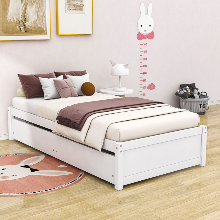 White single bed frame clearance with drawers